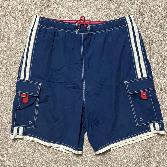 Navy Mesh-lined Swim Trunks - Picture 1 of 7